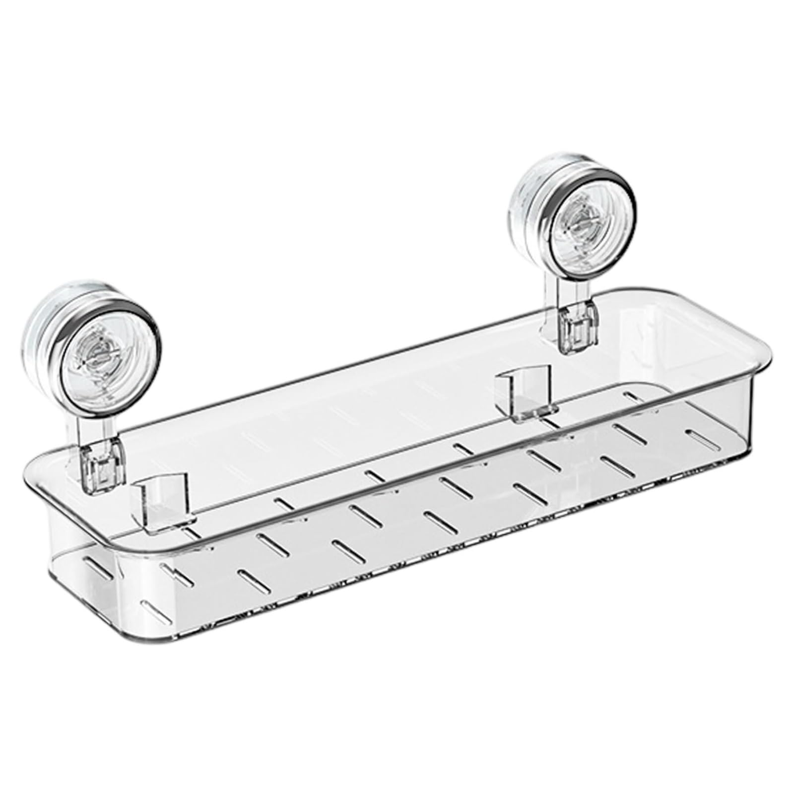 FSLXZPKJ Hollow-Out Plastic Shower Caddy with Strong Vacuum Suction – Wall-Mounted Bathroom Organizer for Toiletries Light Luxury Appeal