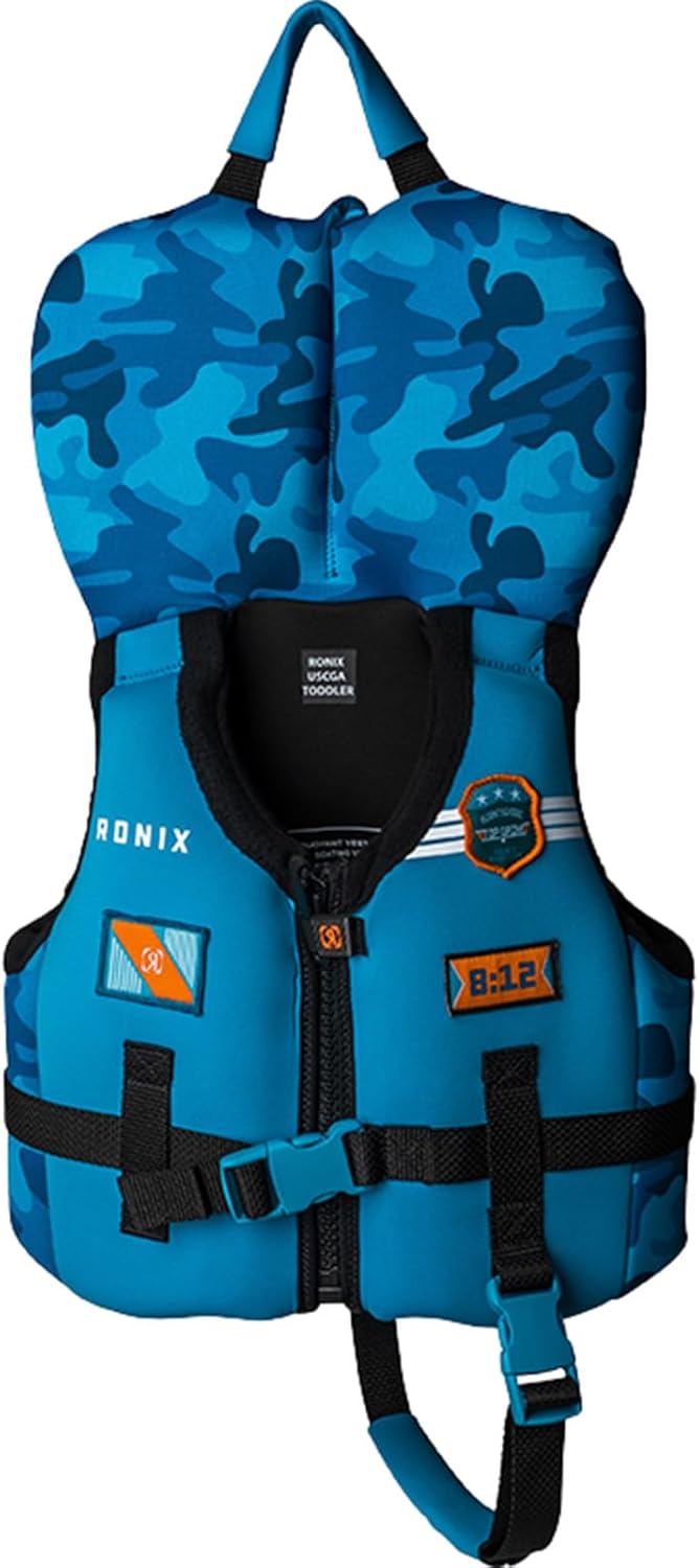 RONIX Boy's Top Grom CGA Life Vest | Durable Soft Comfortable Floaty Swimming Life Jacket for Kids with Plush Inner & Back Supportive Foam