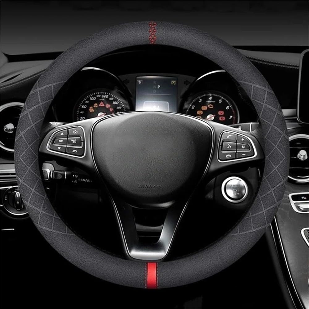 Funda de Mango Piel sintética Transpirable, Circular, Antideslizante y con D, Fina Adecuada para Todas Estaciones Fundas para Volante de Auto(NO4)