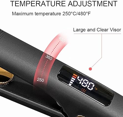 Miniatura 7 de Plancha de pelo profesional de 1.5 pulgadas, plancha plana de titanio ajustable hasta 450 °F