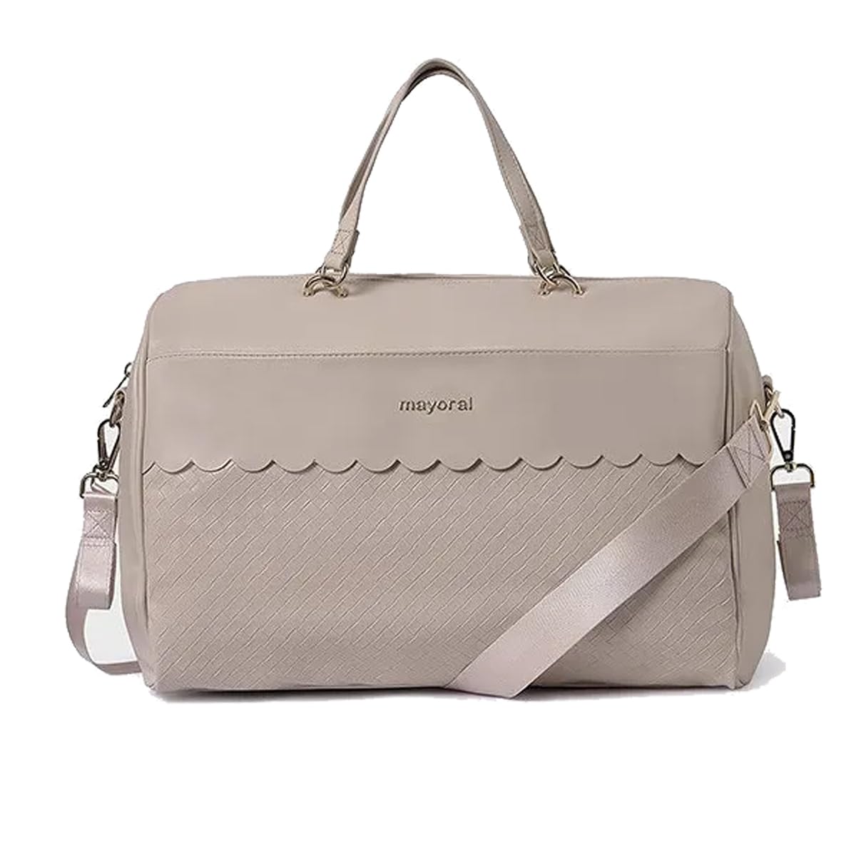 Mayoral - Bolso Trenzado de bebé Universal para Silla de Paseo con Cremallera y asa Larga (Avena 046)