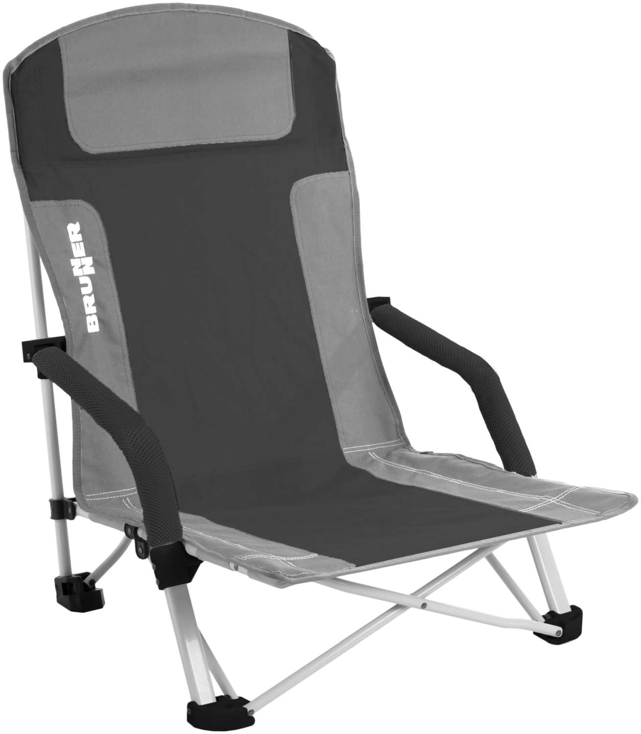 BRUNNER 0404148N.C20 Bula, Spiaggina Pieghevole e Compatta da Spiaggia, Colore Grigio/Nero, Seduta Comoda, Resistente, Portata Max 102 kg