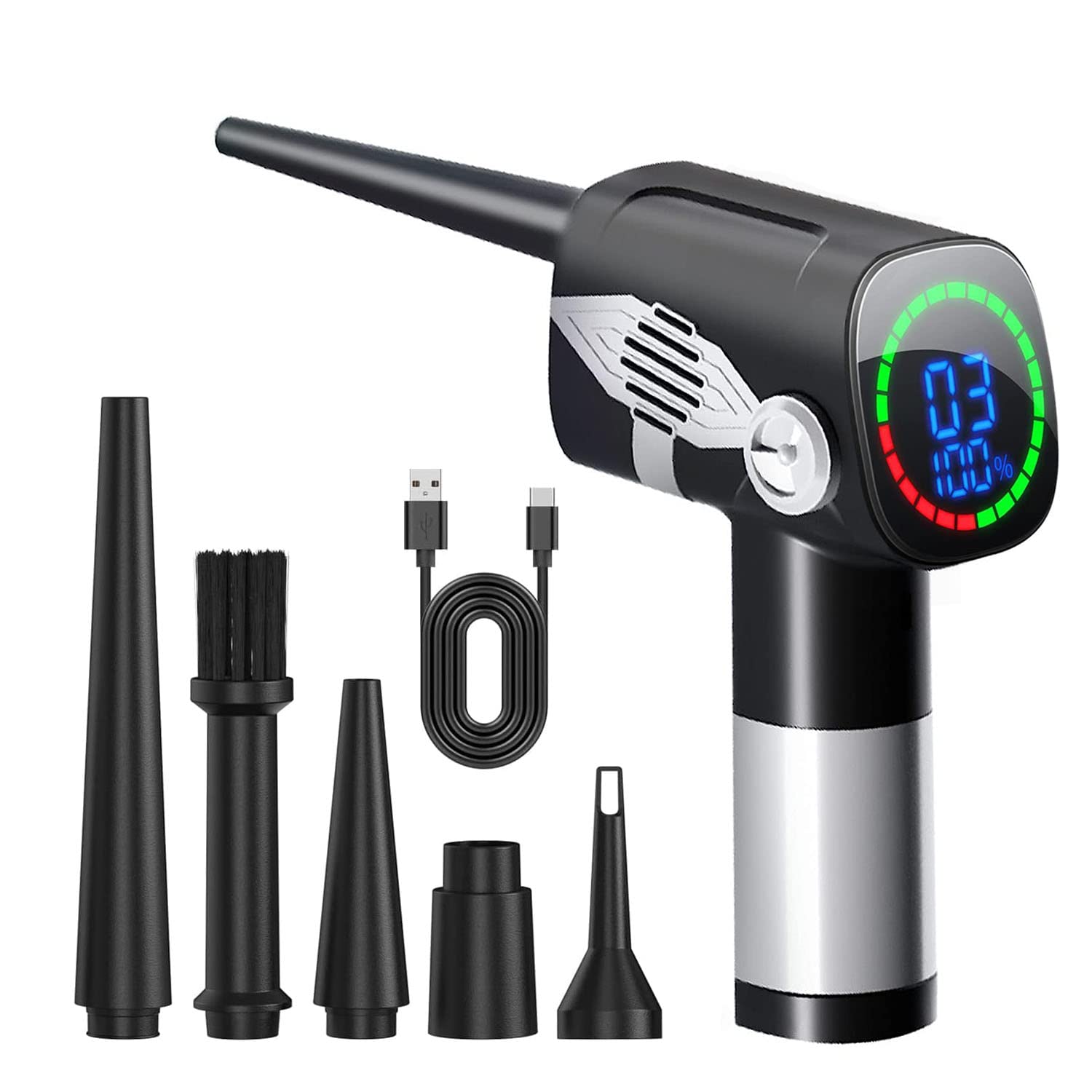 Photo 1 of Cordless Air Duster, Nogegra 3 Speed Compressed Air Duster for Computer Keyboard Cleaning, 70000 RPM Fast Charge Air Blower, Electronic Air Duster, 6000mAh Computer Cleaning Duster, Replaces Air Cans