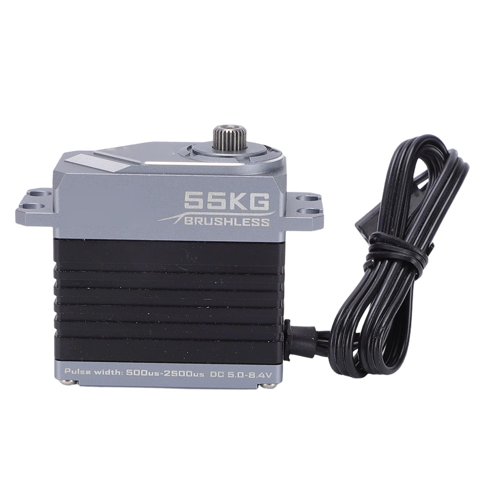POENVFPO 55 Kg Bürstenloses Servo, Drehmomentstarkes Vollmetall-Stahlgetriebe-RC-Servo mit Magnetischem Encoder und Leistungsstarker, Stabiler Leistung für RC-Modellautos