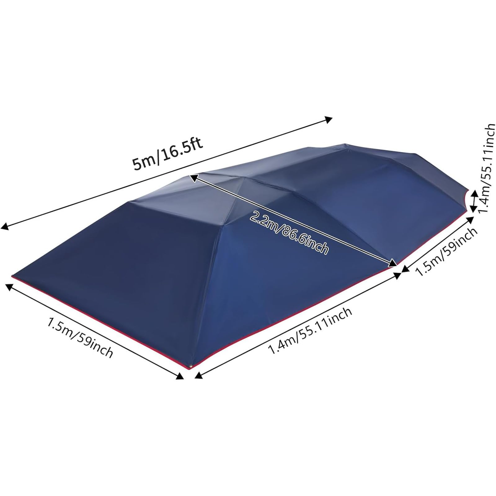 Tenda Ombrello per Auto Completamente Automatica, Carport Mobile Pieghevole Portatile, per Parcheggio Quotidiano, Saloni Auto Ed Eventi All'aperto Length-5m