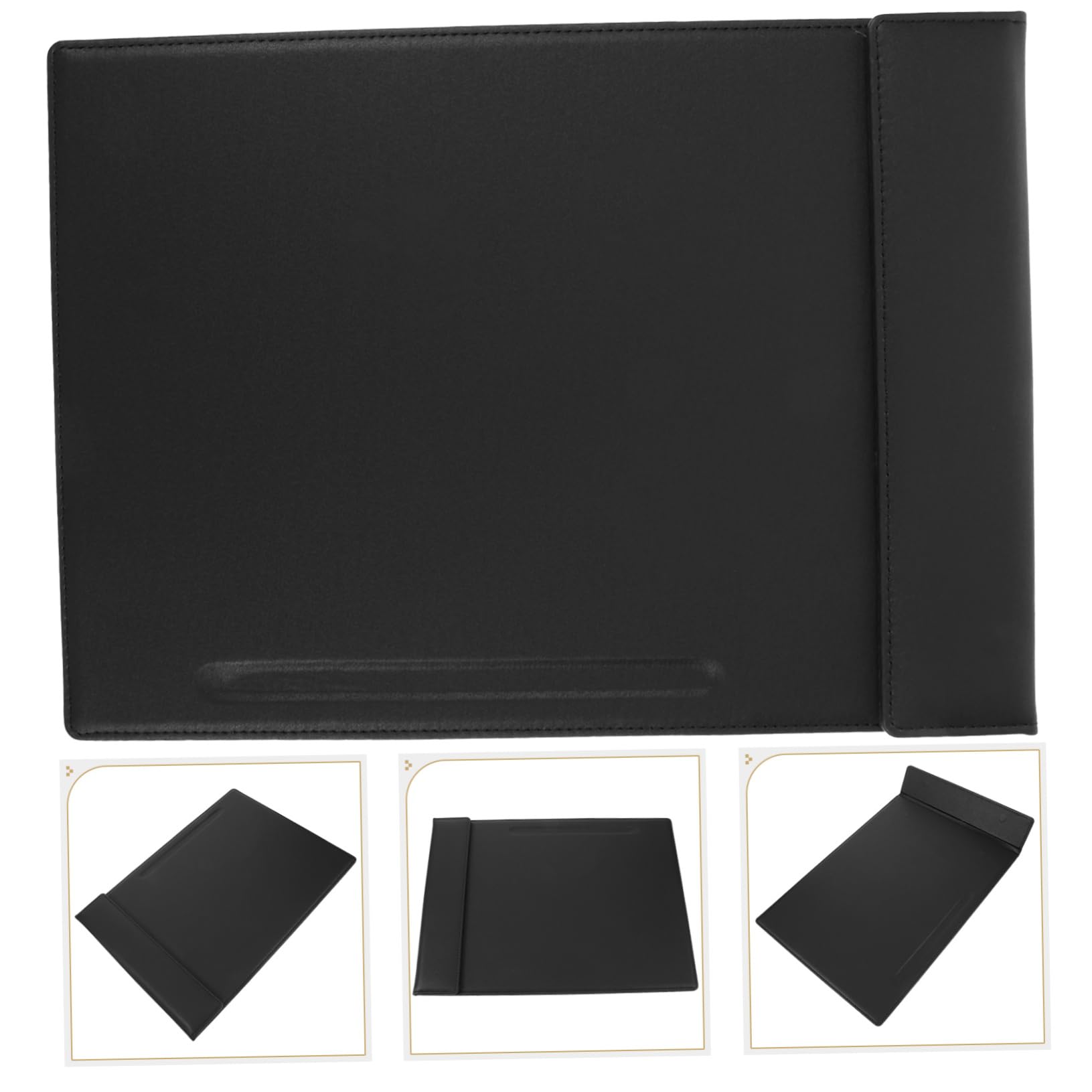 Porta Menú de Cuero Negro Cierre Magnético, Protege el Papel y Sirve para Restaurante o Bar, Tablero de Escritura