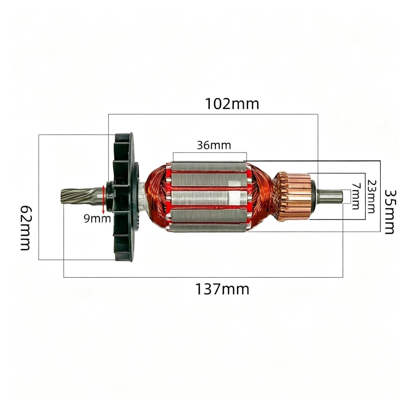 Antriebswellen-Ankerrotor, Compatible With BOSCH, For GBH2-28D