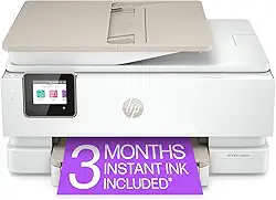 HP ENVY Inspire 7958e Impressora a jato de tinta colorida multifuncional sem fio, impressão, digitalização, cópia, impressão duplex, ideal para casa, 6 meses de tinta incluídos (327A7A)