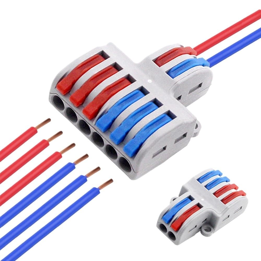 Connettore a innesto con terminale a innesto per blocco elettrico compatto per cablaggio (viola, 3 pezzi)