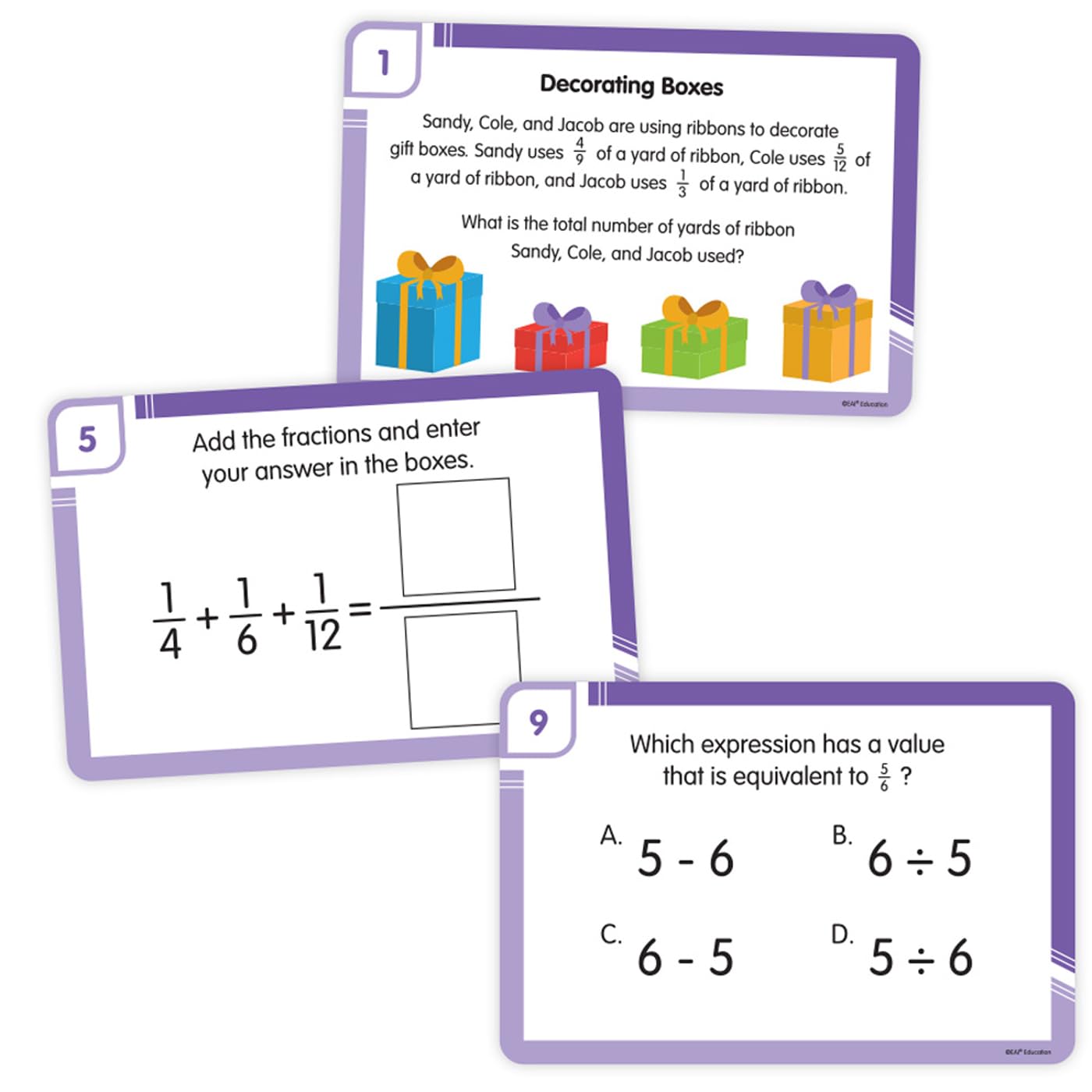 Fraction Warm-Ups: Problem Solving Task Cards - Grade 5