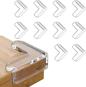 Table Corner Mat Furniture Corner Mat Angle Protection Transparent Corner Mat Anti-Scratch Anti-Vibration Children L Shape Table Mat L Shape Transparent Set of 10