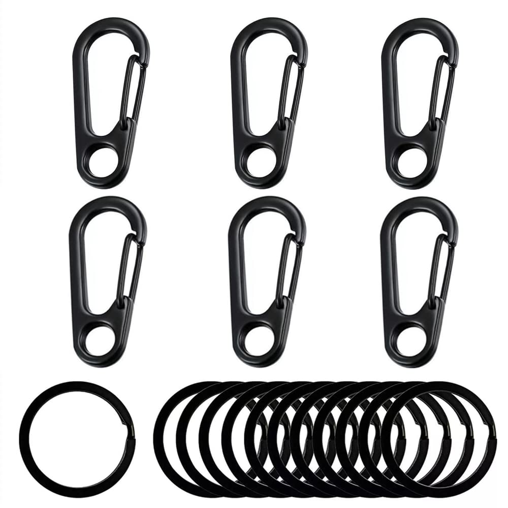 6 Sets Dog Tag Clips with Tag Rings Pet ID Tag Clips Pet Tag Rings Dog ID Holder for Dogs and Cats for Cats Dogs Collars Harnesses in 3 Sizes