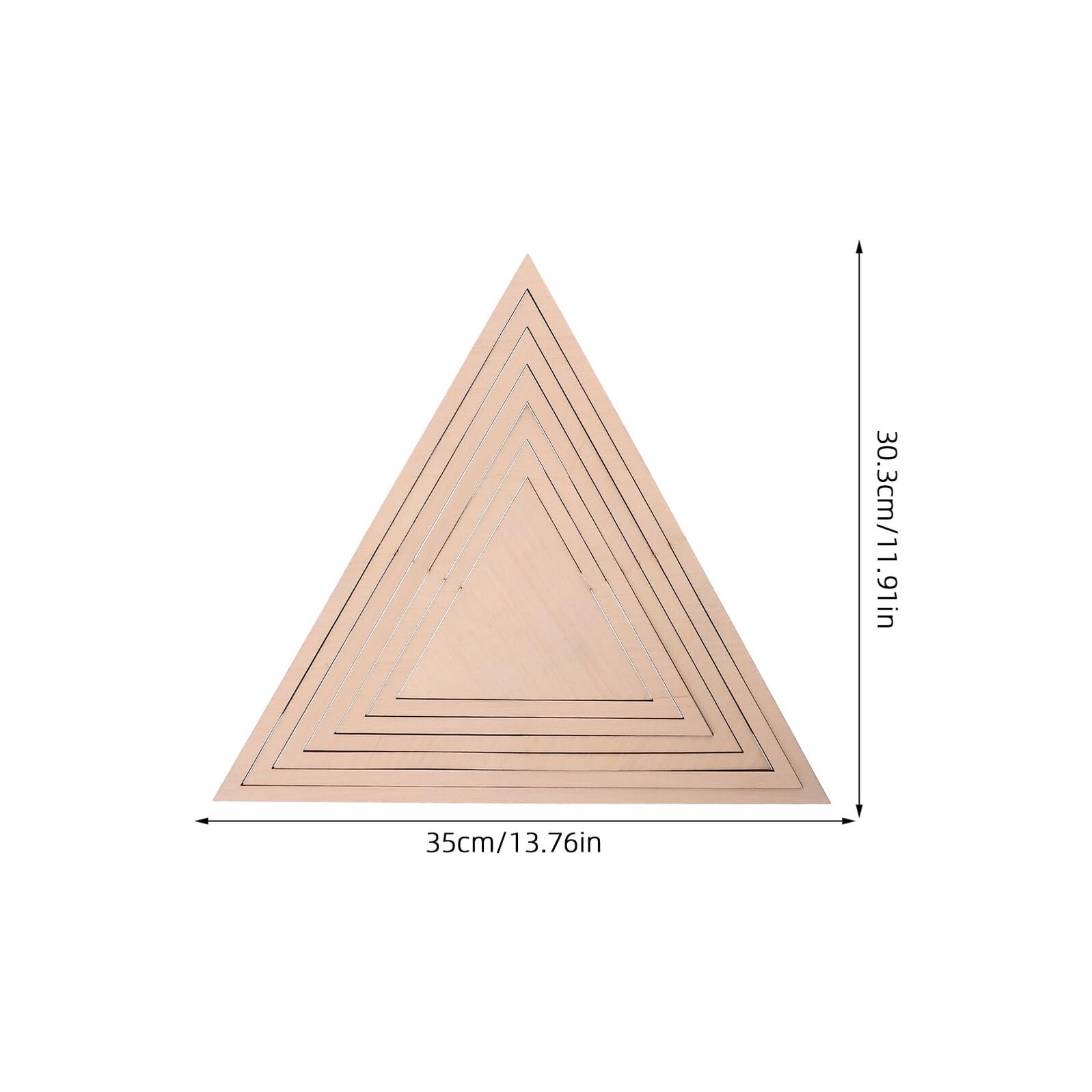 Healifty Juego de Moldes para Cerámica de Barro Herramientas Geométricas de Madera para Modelar Kit de Moldes Triangulares Concéntricos 6 Piezas 14-35 CM para Bricolaje y Proyectos