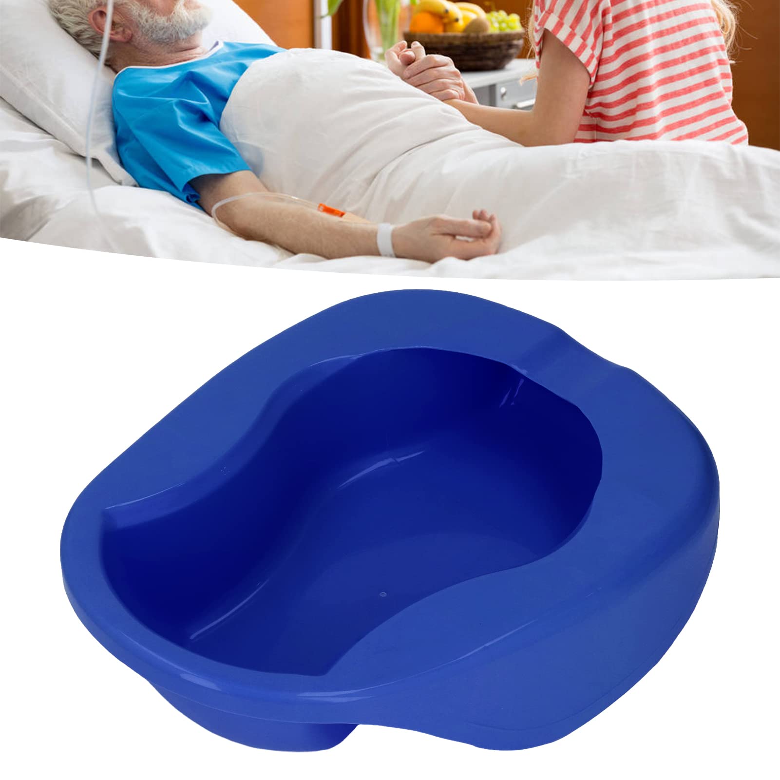 Bassin de Lit de Soins Infirmiers, Urinoir Robuste, Bassin de Lit Chausson avec Couvercle pour Adultes Âgés Alités