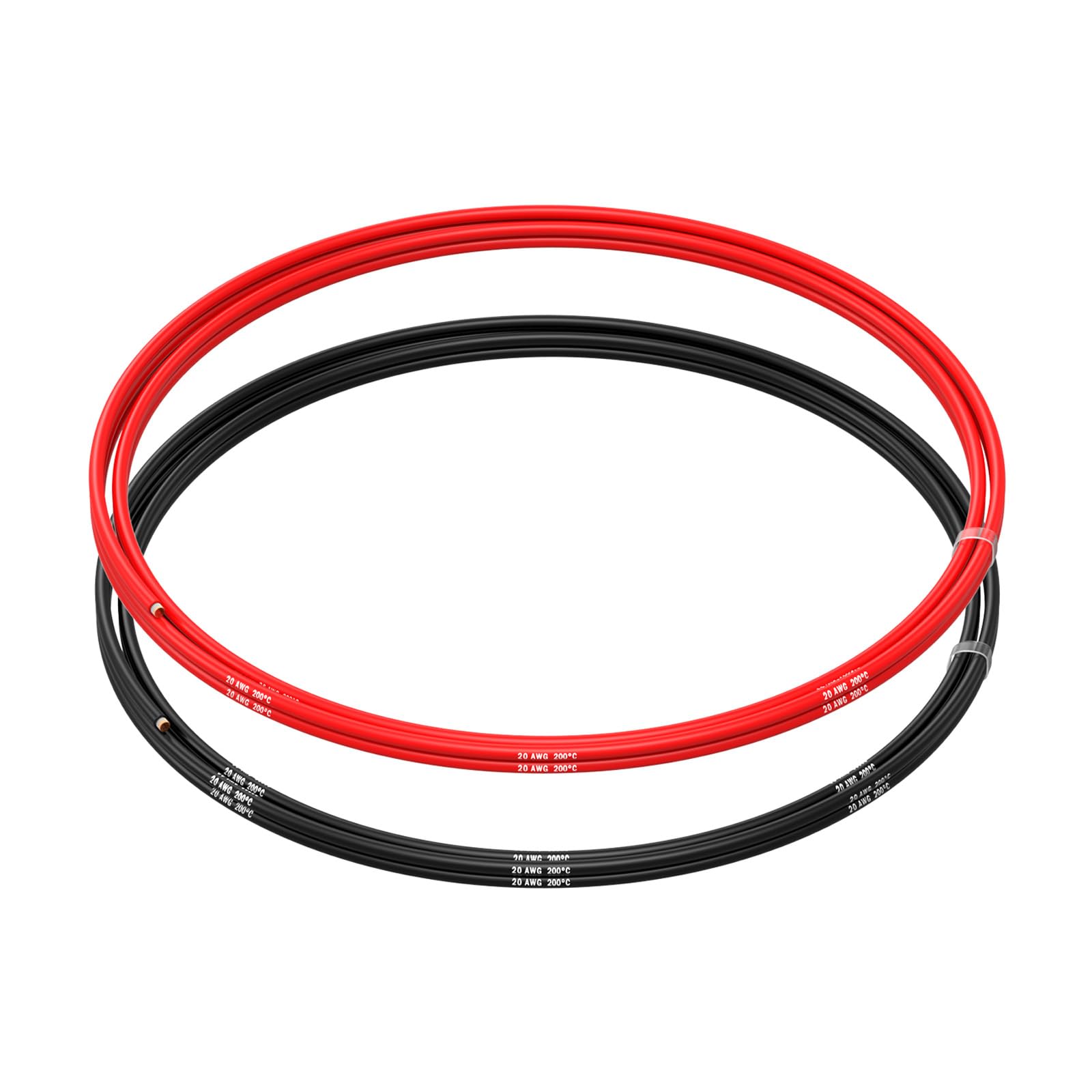 MMOBIEL 20 AWG silikonowy kabel elektroniczny – 20 G (0,52 mm²), ocynkowany kabel miedziany – 2 oddzielne kable czerwone i czarne, każdy 2,5 m do naprawy elektrycznej, czujników, dronów, kabli