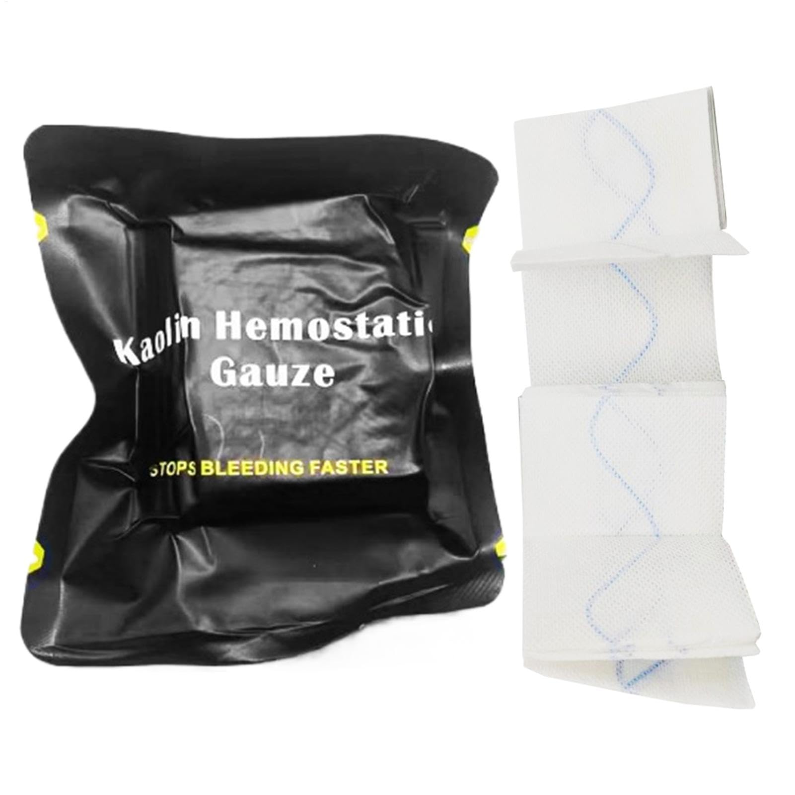 Almohadilla de control de gasa, vendaje de caolín de arcilla, vendaje de coagulación, diseño de absorción rápida, paquete de cuidado de heridas, color, para camping, senderismo, viajes