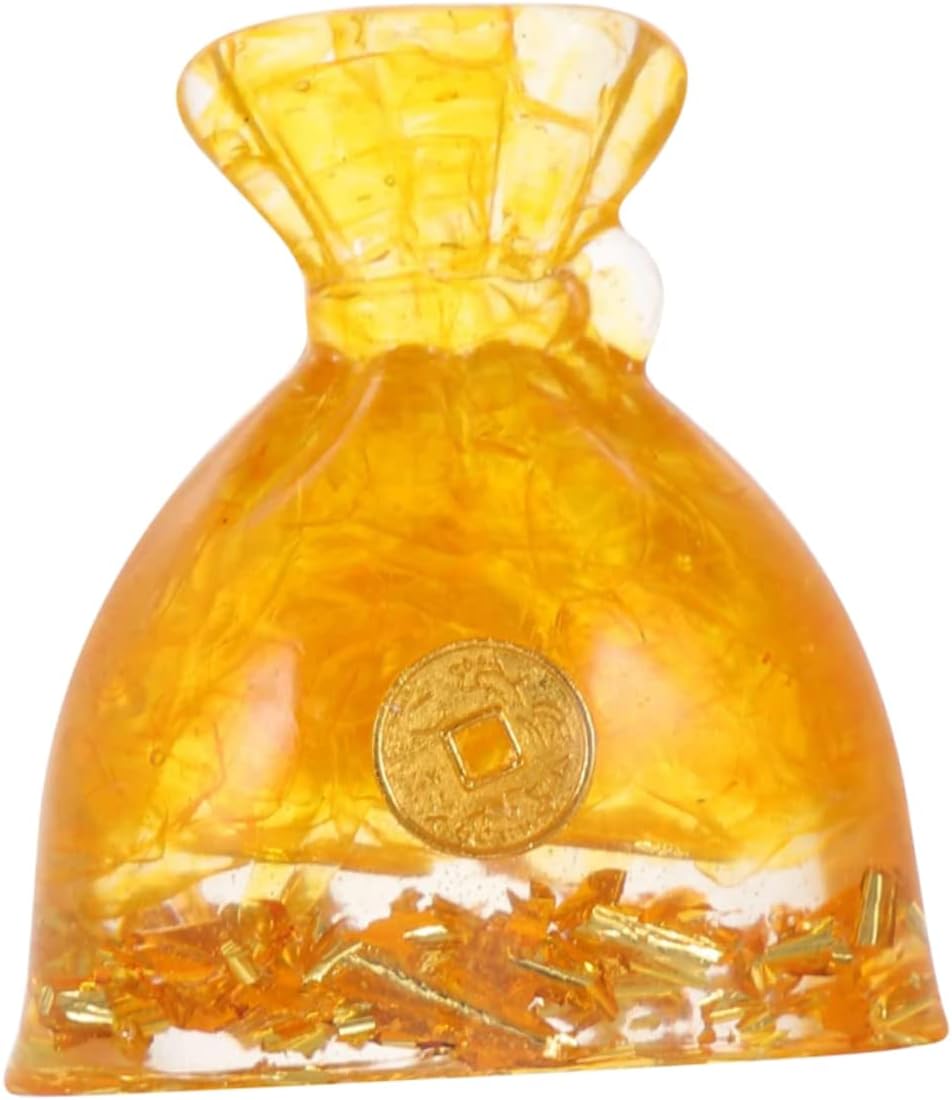 Chinese Luck Coin Bag Statue Vintage Feng Shui Home Decor Ornament for Wealth Success Desktop Decoration for Wine Cabinet Table Garden