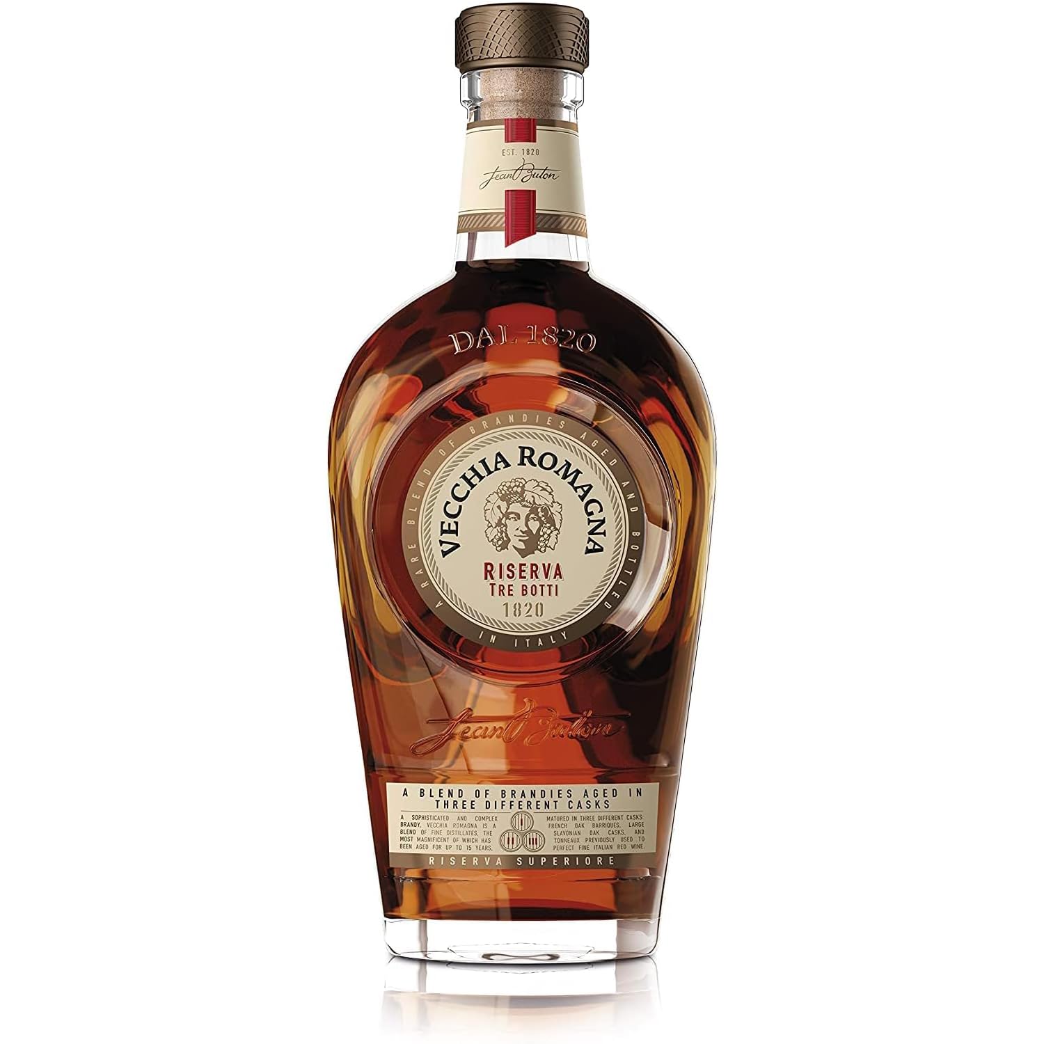 Vecchia Romagna Tre Botti - der italienische Brandy schlechthin Flasche mit 70 cl, 40,8% Vol.