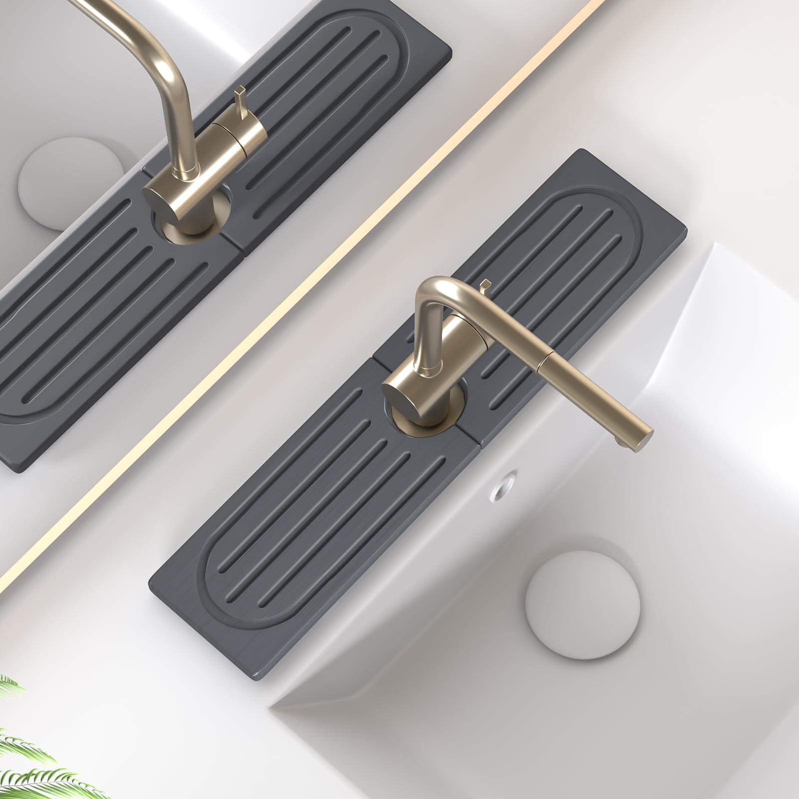 Photo 1 of Telomet Stone Faucet Mat - Dark Gray Style 2