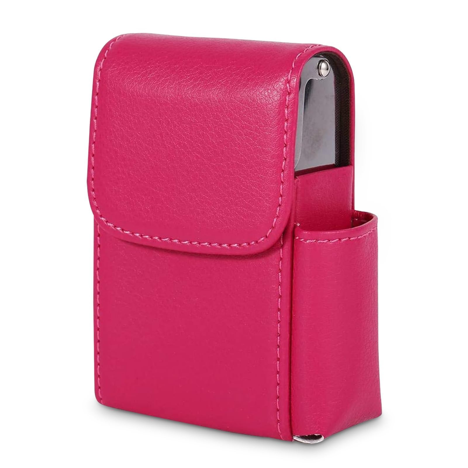 Portasigarette Cover con più Leggero Porta Slot,Portasigarette in Pelle PU,Pacchetto Sigarette Custodia Porta Sigarette per Sigaretta Box per Uomo e Donna per Tabacco Supporto