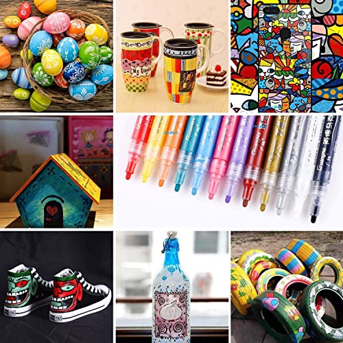 Image of FunBlast Acrylic Marker Colors Set,Diy Color Markers,Acrylic Paint Bold Point Marker Pens,Set Of 24 Colors Markers Water Based Paint Pen (Multicolor)
