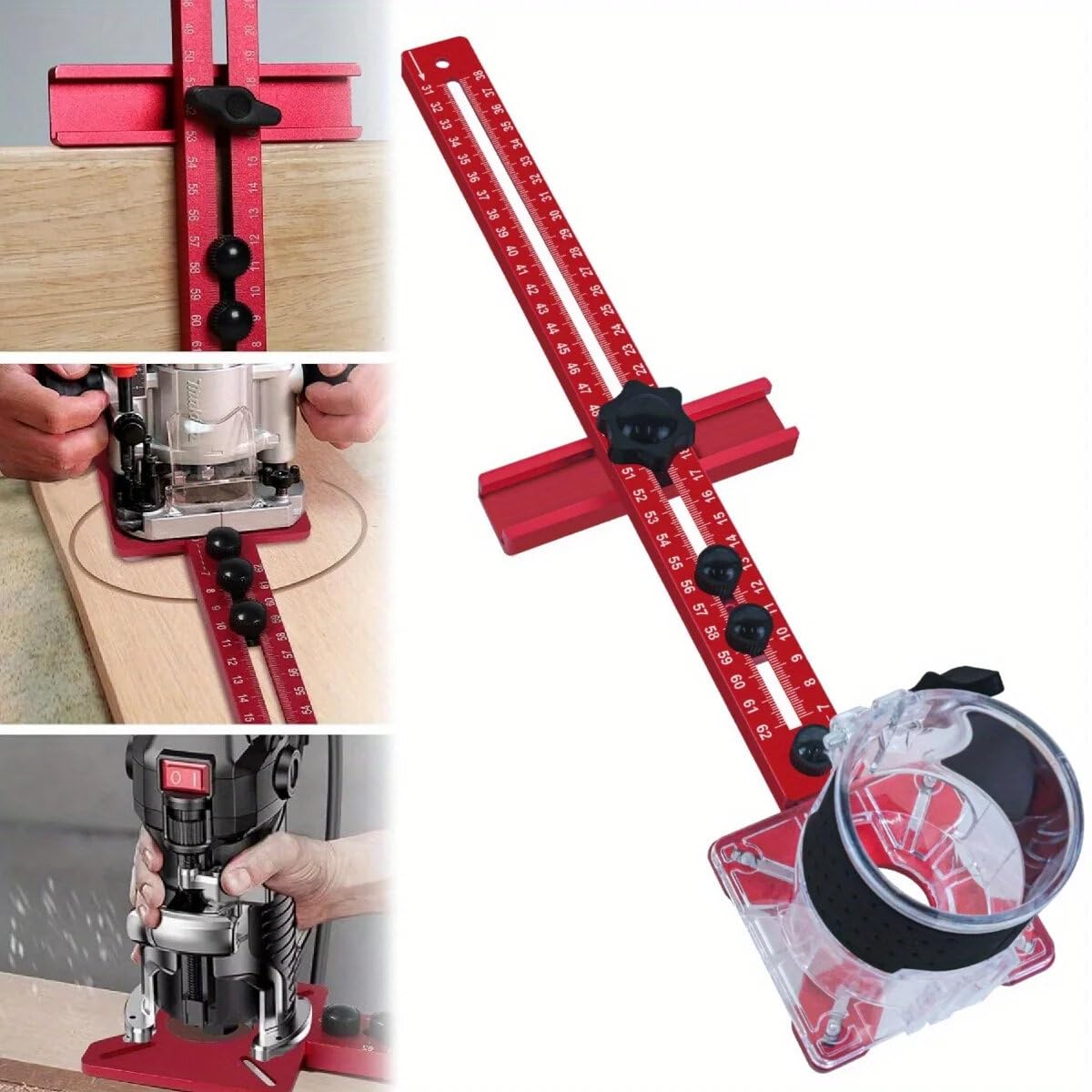 4 w 1 Router Frezowanie Wspornik Groove Sprzęt Szafki Aluminiowy Router Koło Cięcie Jig Frezarka Frezowanie Wspornik Rowka (Metryczny)