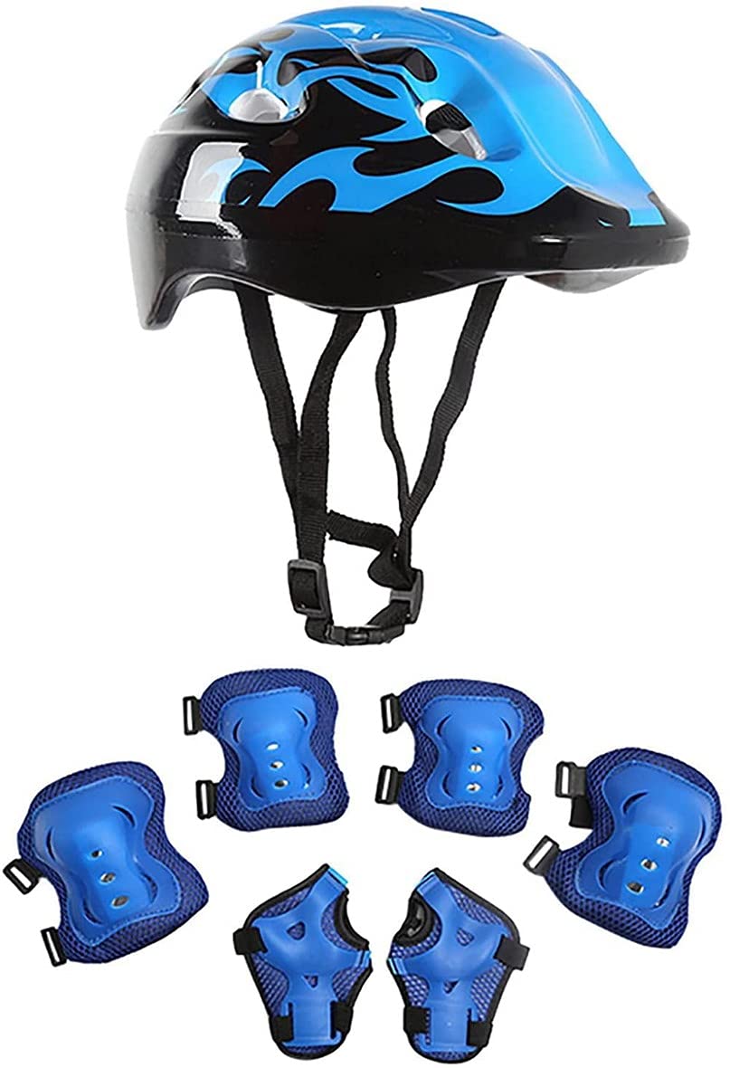 AOOPOO Kids Bike Helmet Toddler Helmet Skateboard Protective Gear Set for Age 3-8 Boys Girls Children Knee Pads Elbow Pads Wrist Guards for Roller Skate Cycling Scooter (Blue)