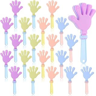 Lenwen 20 Pcs Party Hand Clappers Noisemakers Bulk Cheer Gifts for Team 7.5 Inch Mini Colorful Hand Soundboard for Sporting Events Birthdays Football Game Carnival, Rewards, Cheer Supplies