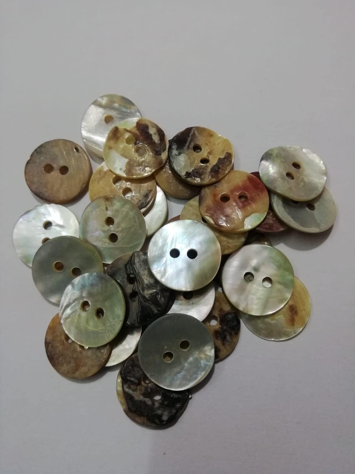Gold Buttons for Sewing & Embroidery, Rainbow Shall Button , Material -Shell , Stylish and Long Lasting (144)pcs (18) (11.25 MM, RAINBWO)