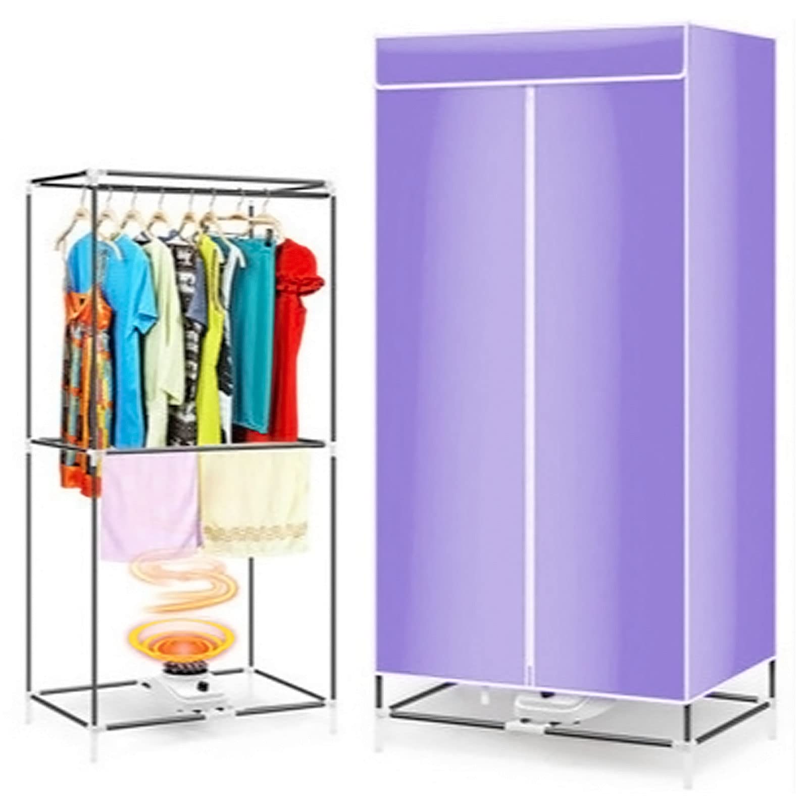 Secador de ropa portátil de interior de 1000 W, eficiente, plegable, doble tendedero, gran capacidad, 15 kg, temporizador, armario secador para secado rápido y silencioso de ropa, hogar, eléctrico