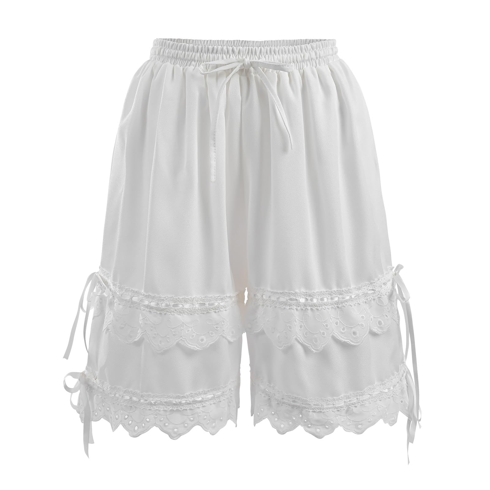 Pantaloni Larghi In Pizzo Vittoriano In Cotone 100% – BEAUTELICATE, Con Tasche, Per Donna E Ragazza