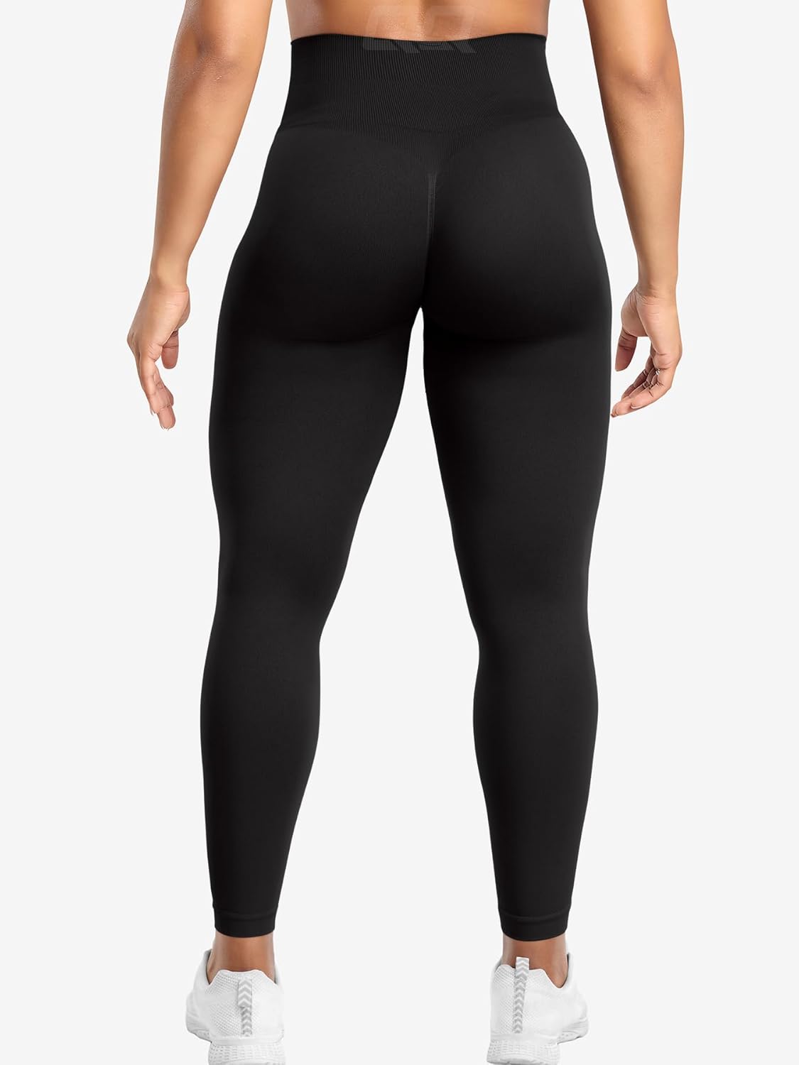 QOQ Womens High Waisted Seamless Workout Leggings Butt Lifting Gym Yoga Pants Booty Scrunch Vital Tummy Control Ruched Tights
