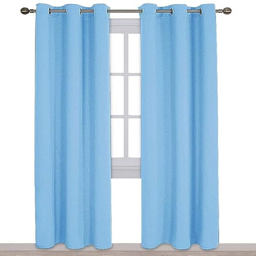 Double Window Curtains In Blue Amazon Com