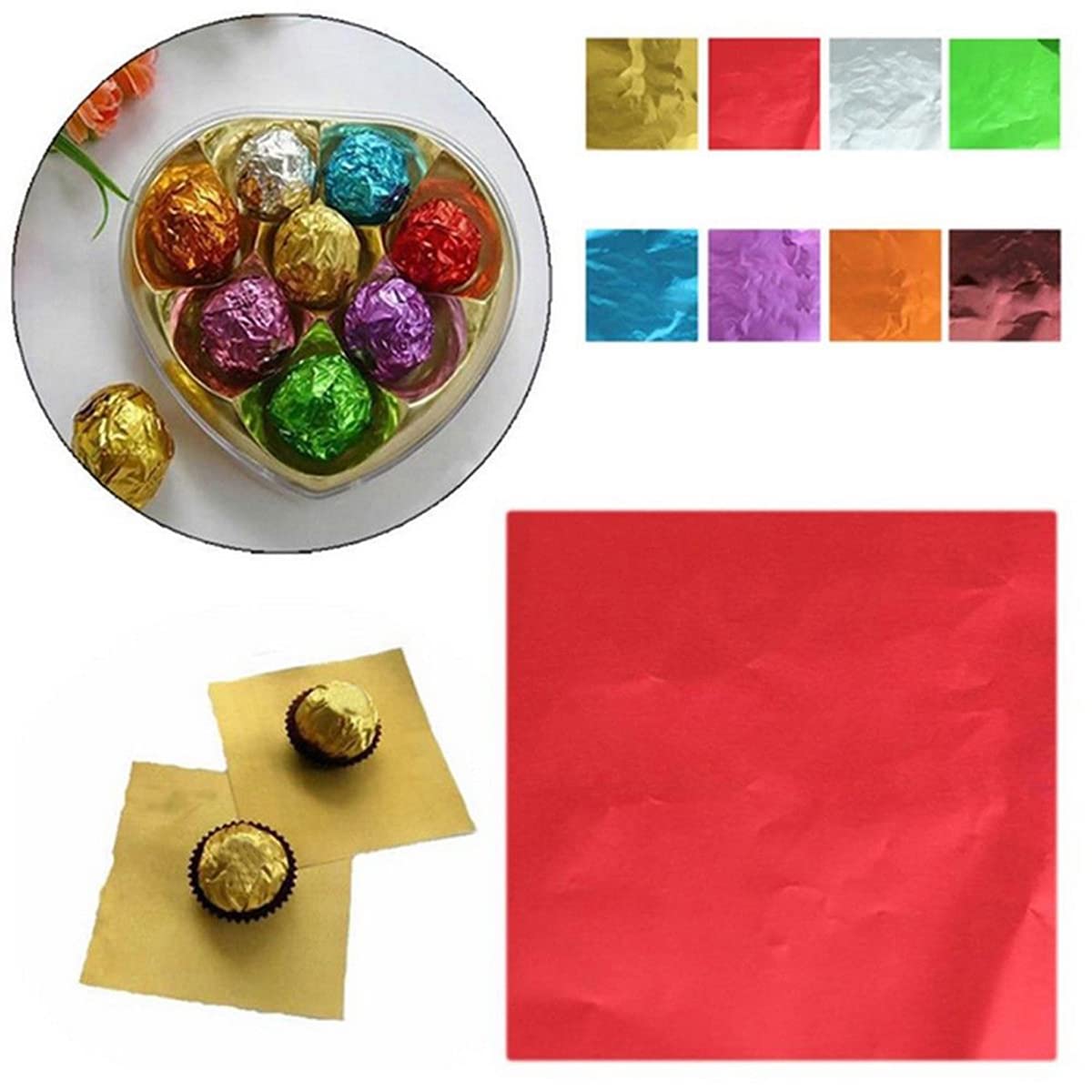 500pezzi Alluminio Color Oro Per Imballaggio Di Dolci Involucri - Foto 9