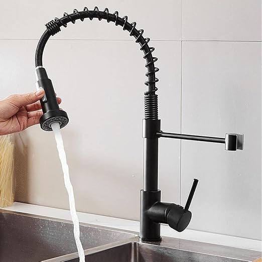 Deck Mounted Tap Flexible Spring Extension Tap 360 Rotation Stream Hot Cold Kitchen Tap Spray Nozzle Mixer Taps