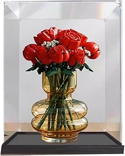 HAIWENFEIQI Vitrina acrílica para Lego 10328, caja de exhibición de ramo de rosas compatible con Lego, modelo de regalo (no incluye el modelo) (color madera, 2 mm)