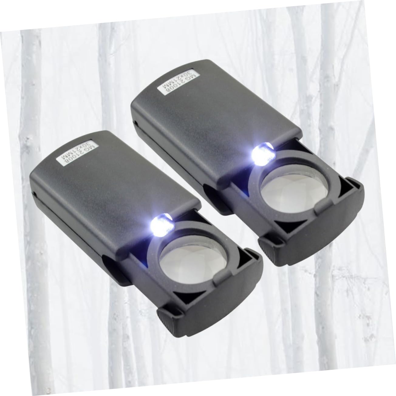 ULDIGI Bs Glass Jewelry Magnifier 2pcs Led Loupe 30x21mm Magnifying Glass for Jewelry Rocks Stamps Coins Watches