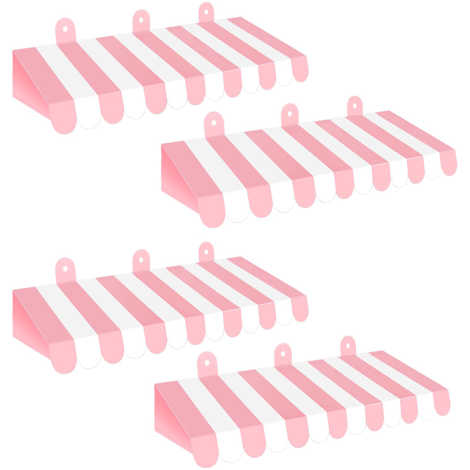 Adecortalk 4 Pcs Circus Awning Decorations 3D Striped Awnings Decorations Carnival Tent Mardi Gras Awning for Circus Theme Party Decorations Carnival