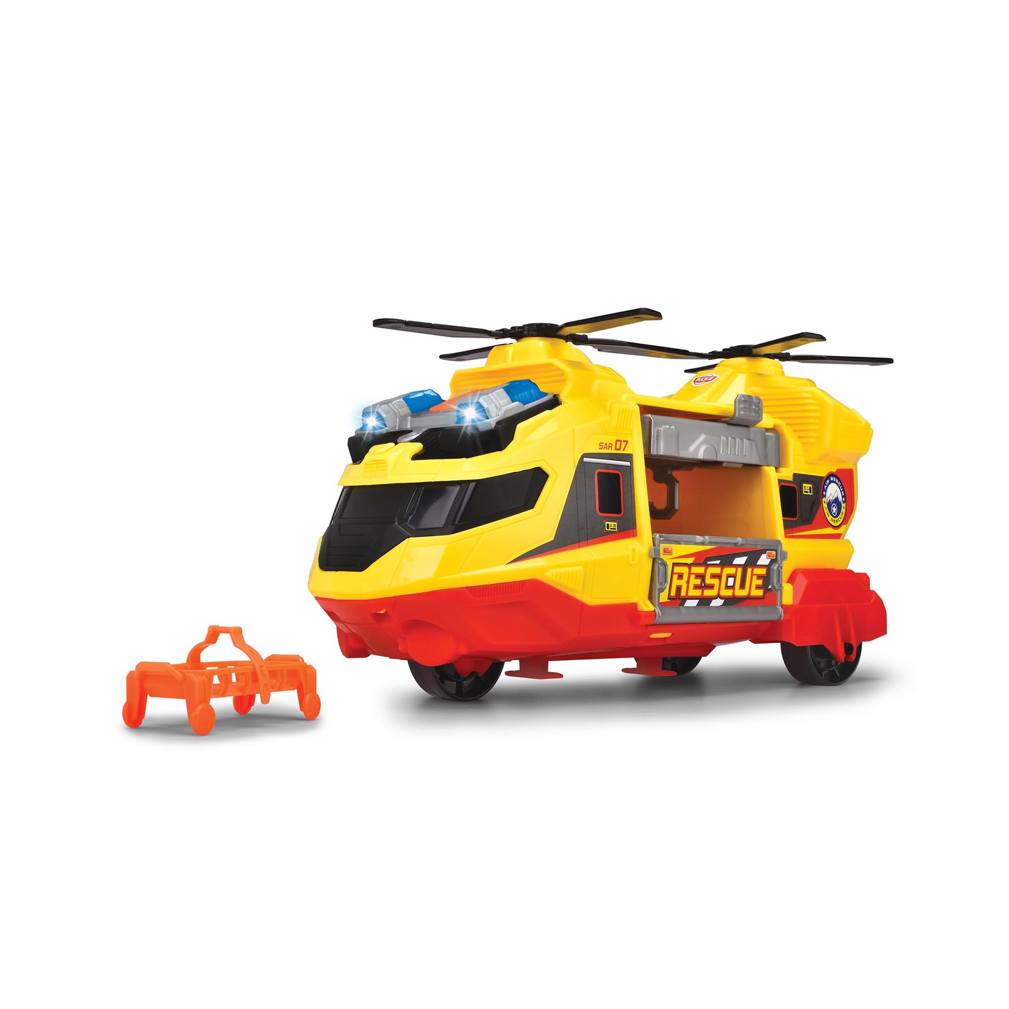 Dickie Toys - Elicottero di Soccorso cm 20, luci e Suoni, argano di Soccorso, a Partire dai 3 Anni, 203306023