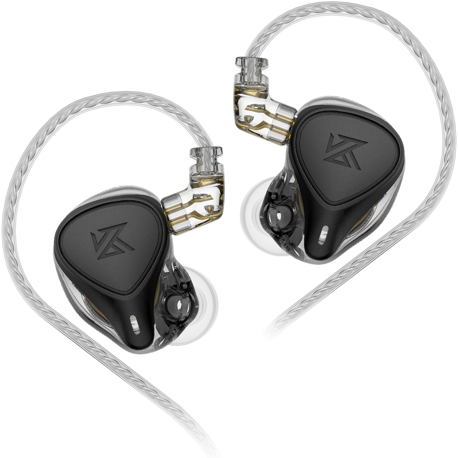 erjigo ZEX Pro Triple Hybrid Driver HiFi in Ear Earphone KZ ZEXPro IEMs Earbuds with Detachable 0.75mm 2Pin Silver-Plated Cable (Black, Without Mic)