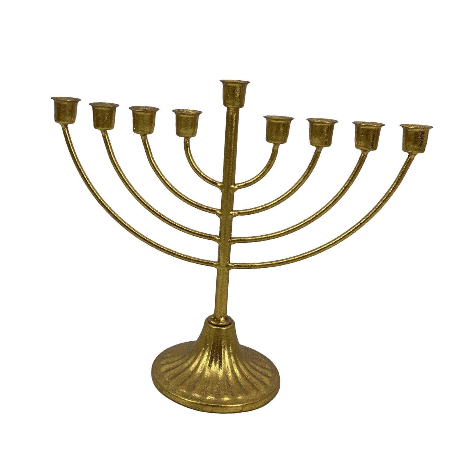 Jewish Candlestick Holder Jewish Candle Holder Exquisite Workmanship Hanukkah Decoration Menorah Candelabra Menorah for Shelf, 9 Branch