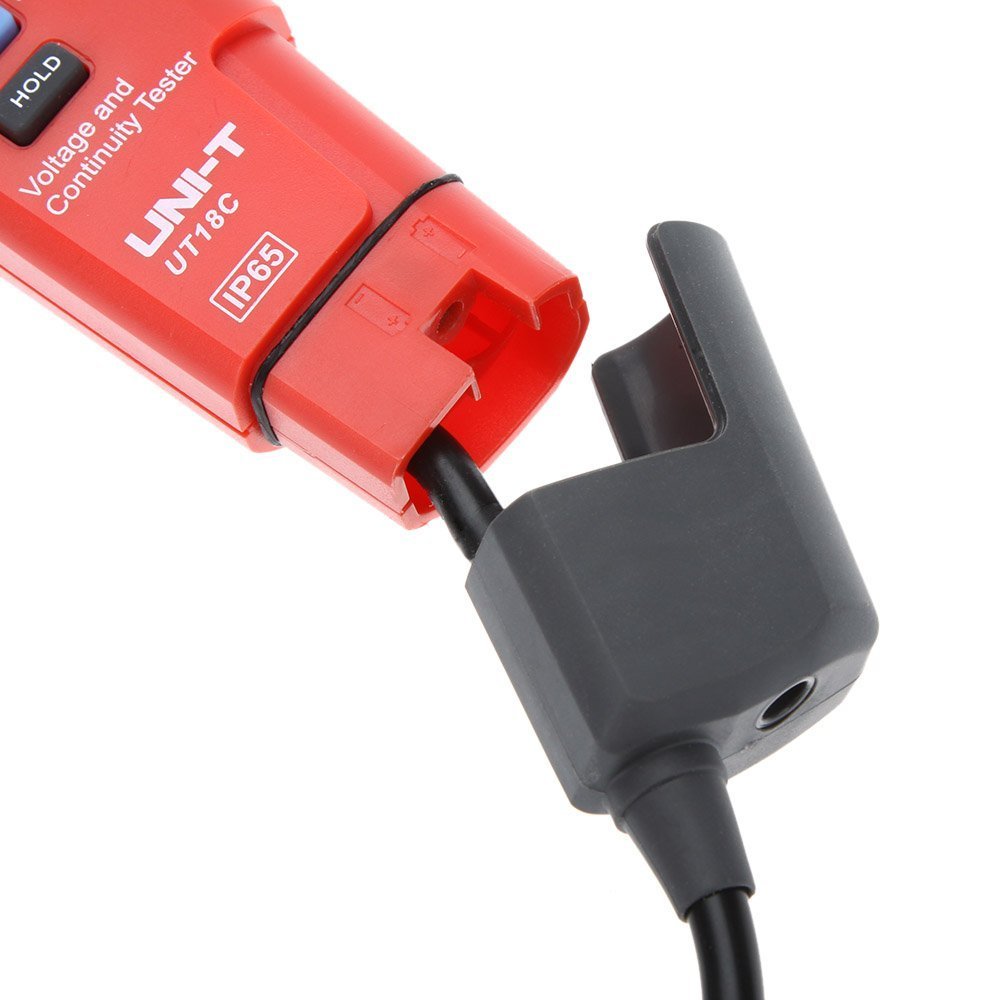 Probador de voltaje y continuidad de rango automático UT18C con indicador LCD/LED Fecha de retención RCD prueba y sin detección de batería