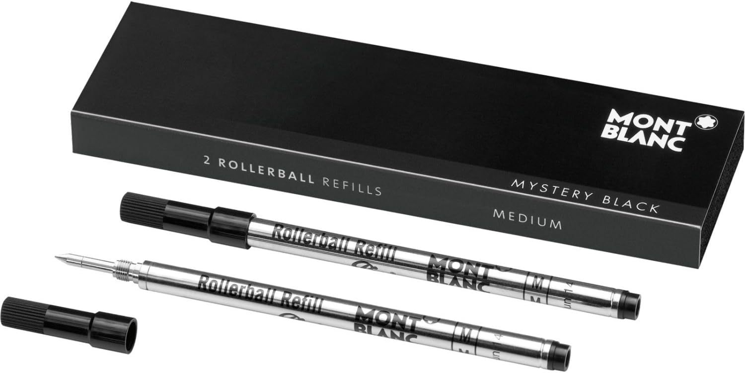Mont Blanc Rollerball Refill, M 2X1, Mystery Black (105158)