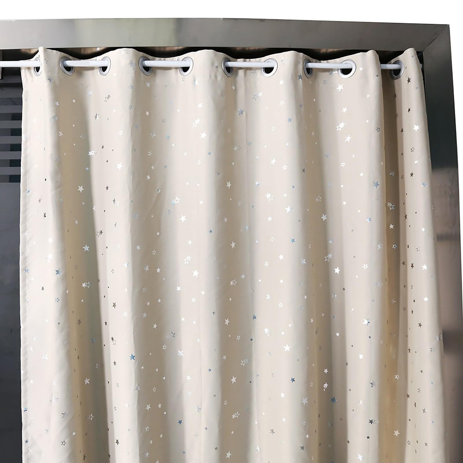 Rail de Rideau à Ressort Extensible, Tringle à Rideau Télescopique Réglable pour Salle de Bain et Douche, Matériau en Fer 85~150cm