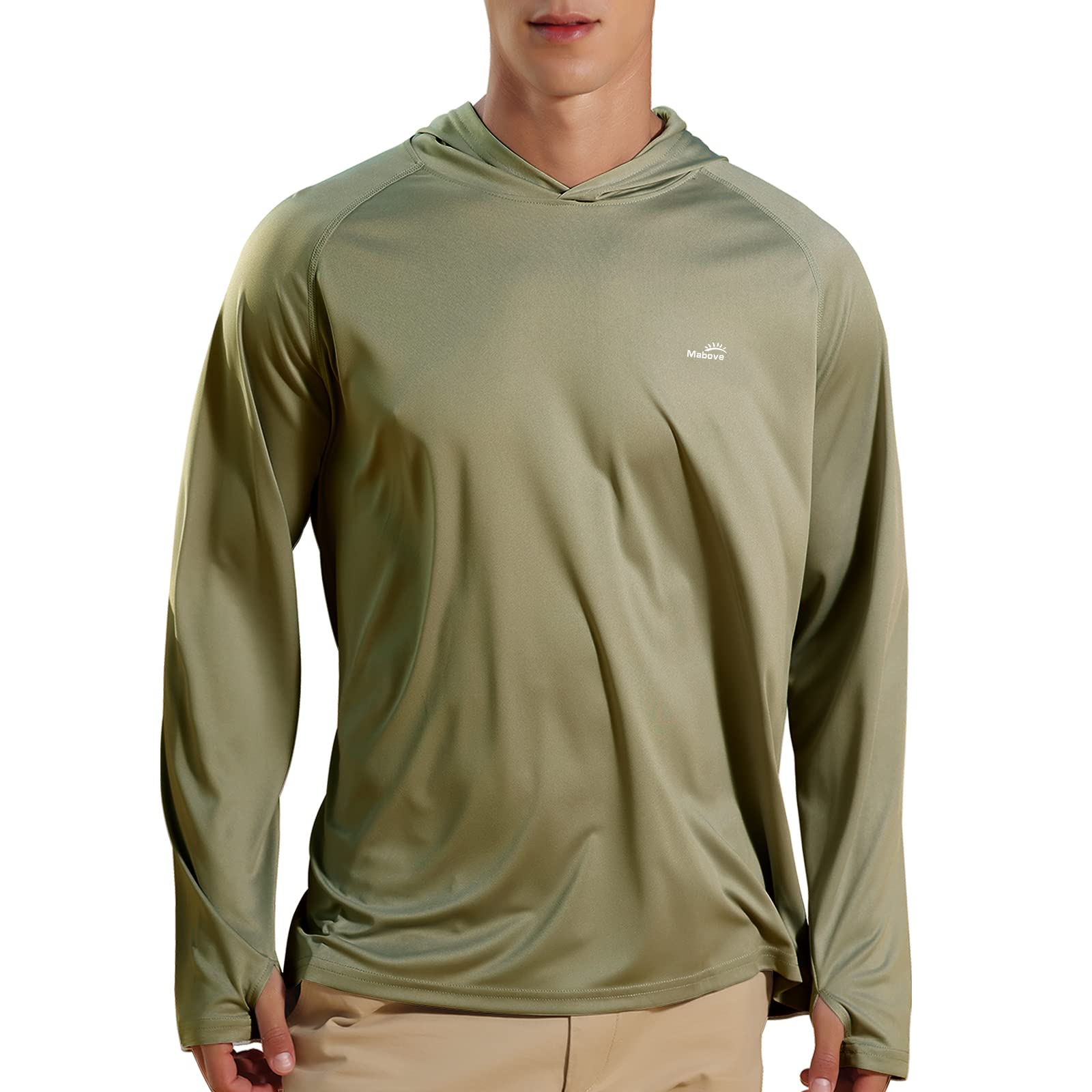 Mabove Men's Fishing Sun Hoodie Long Sleeve UPF 50+ Rash Guard UV Shirts