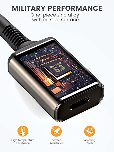 Miniatura 7 de MaedHawk Receptor de audio inalámbrico Bluetooth 5.3 portátil, adaptador giratorio de 0.138 in para coche/estéreo doméstico/altavoz/auriculares con