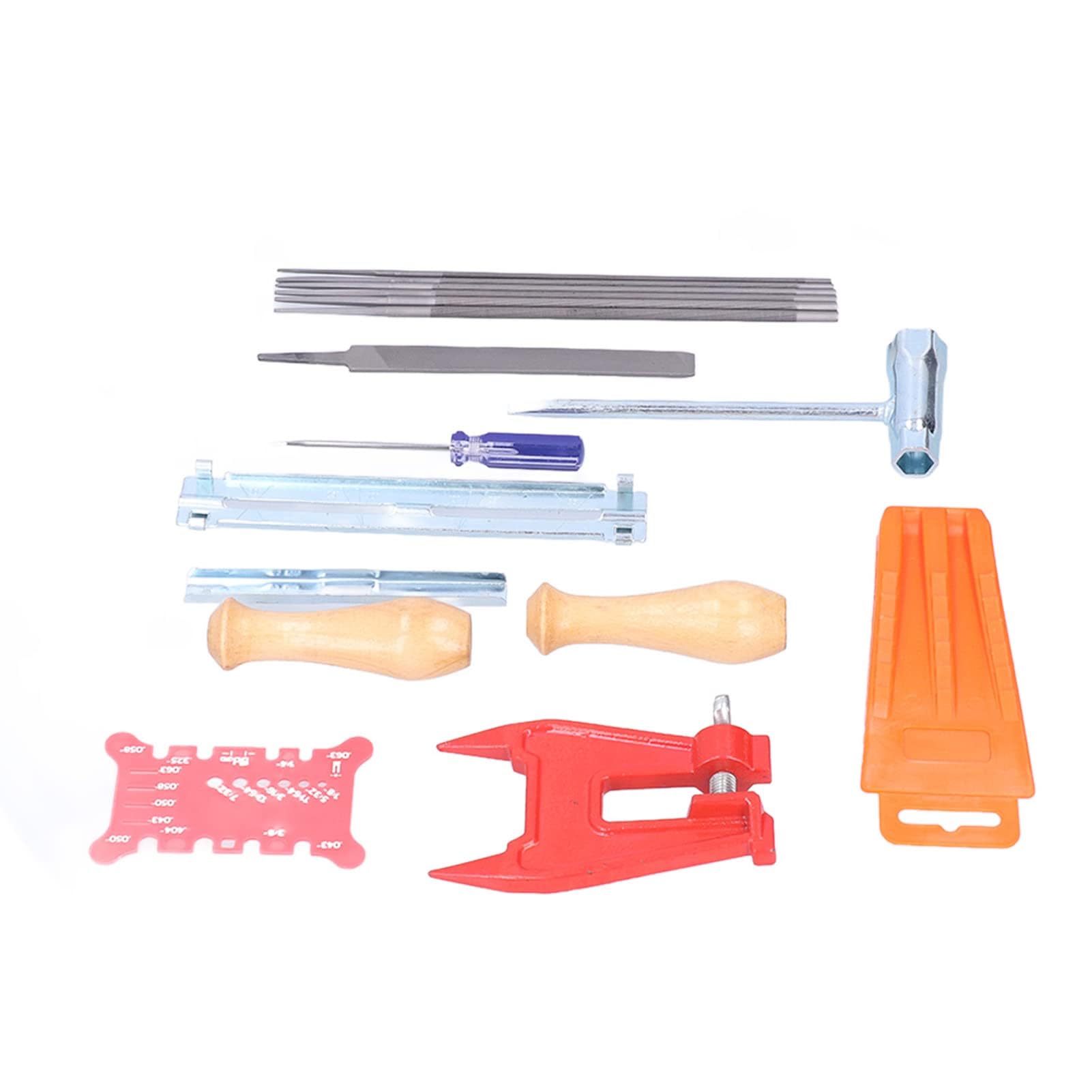 Kit per affilare la catena della motosega, affilacatena per motosega resistente da 16 pezzi per la manutenzione