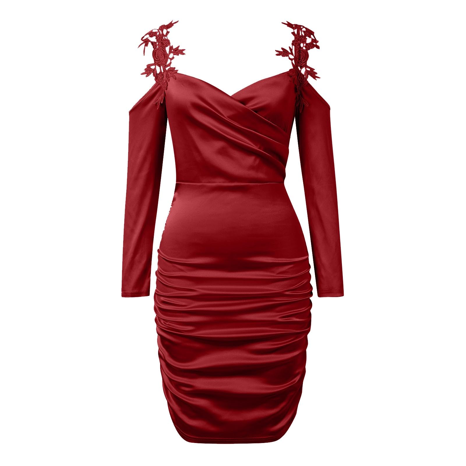 Elegante Vestido de Cóctel Midi Ajustado con Detalles de Encaje Volantes y Diseño Entallado para Eventos Nocturnos y Formales