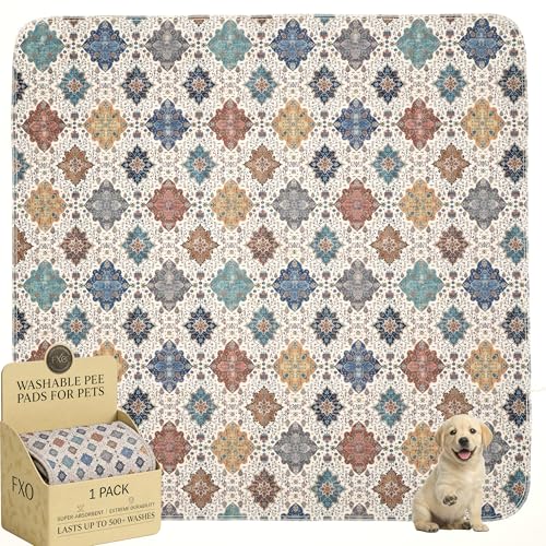 Image of Washable Pee Pads for Dogs,Great Urine Absorbent Reusable Puppy Training Pads,Waterproof,Leak-Proof & Non-Slip Potty Pads for Whelping,Crate,Playpen,Bed.(Colorful Day,72 inchx72 inch)