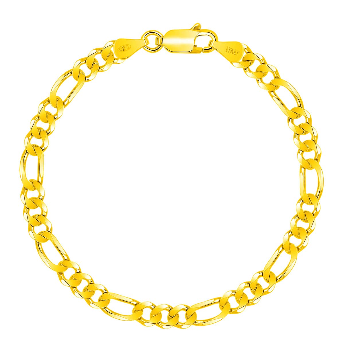 PLANETYS Bracciale A Maglia Marina In Argento 925 Placcato Oro Giallo 18K - Larghezza 1,8 Mm, Fatto A Mano In Italia, Ipoallergenico